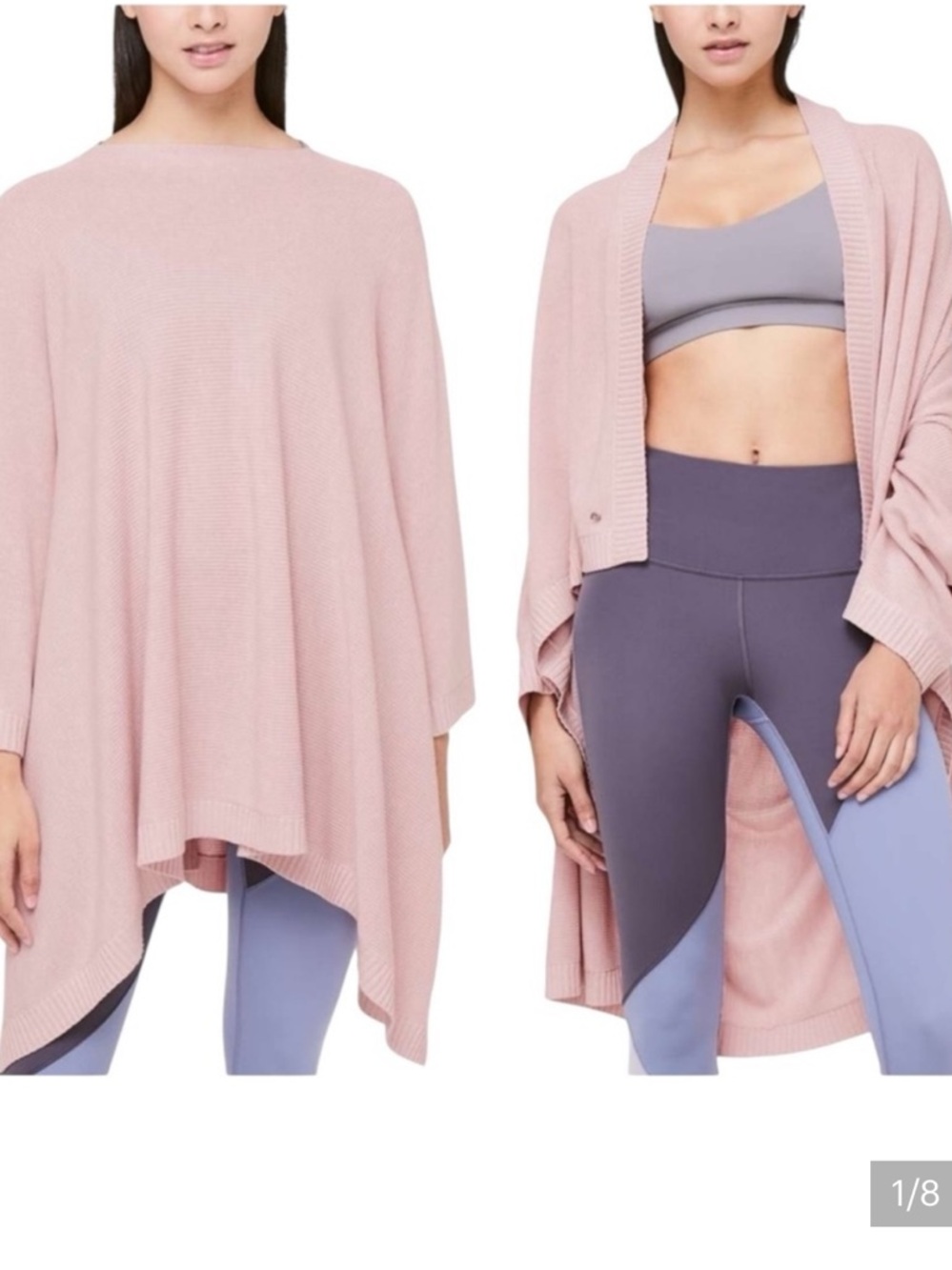 Lululemon Divinity Knit Poncho/Kimono Cardigan Sweater Pink Oversized Women L/XL